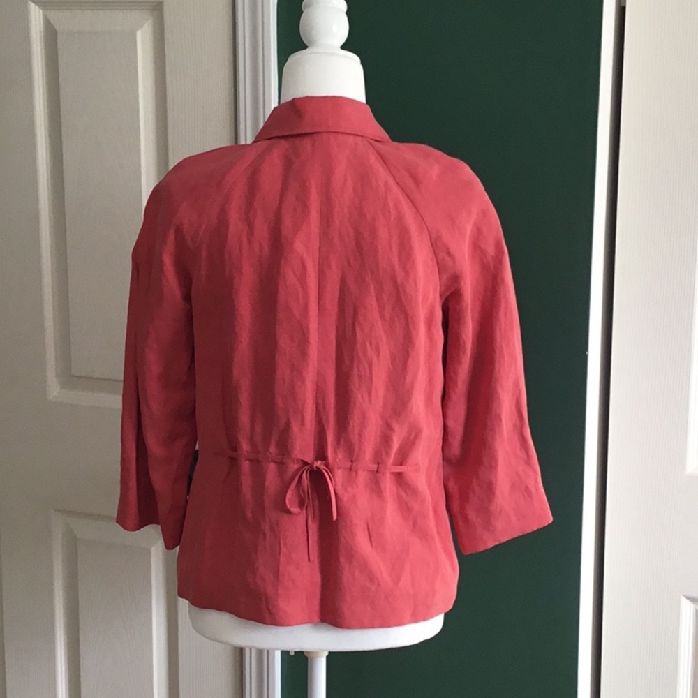 J.Jill coral linen/silk jacket - Picture 3 of 6